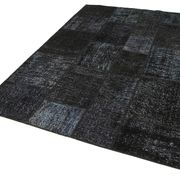 Handmade anatolian vintage 172 cm x 244 cm black patchwork carpet