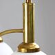 Mid-century Italian Brass and Opaline Chandelier