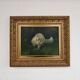 Cat in the garden, oil on canvas by Arthur Heyer, 1910s.