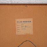 Vintage half-bust mirror with wooden frame