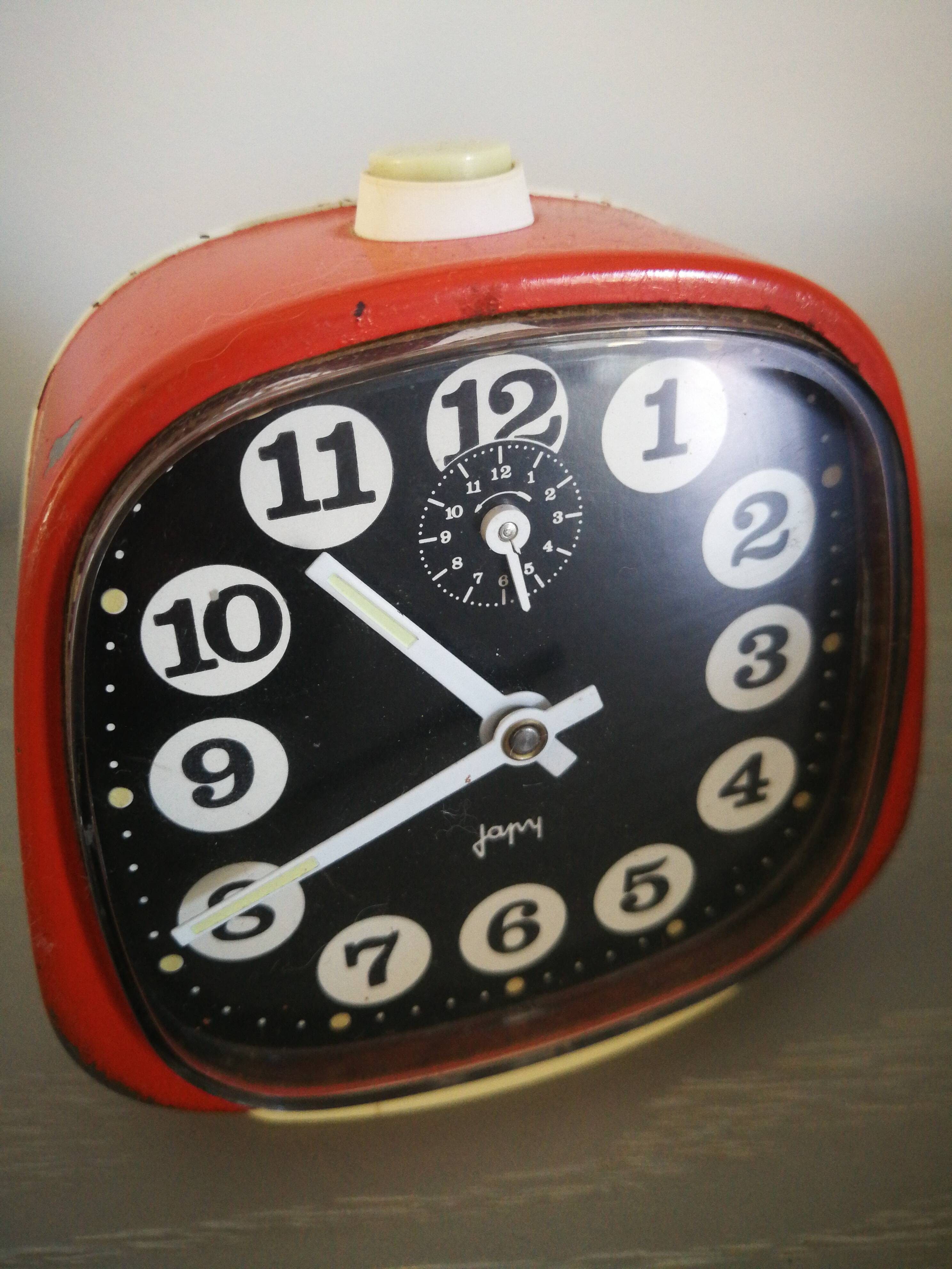 Vintage orange japy alarm clock