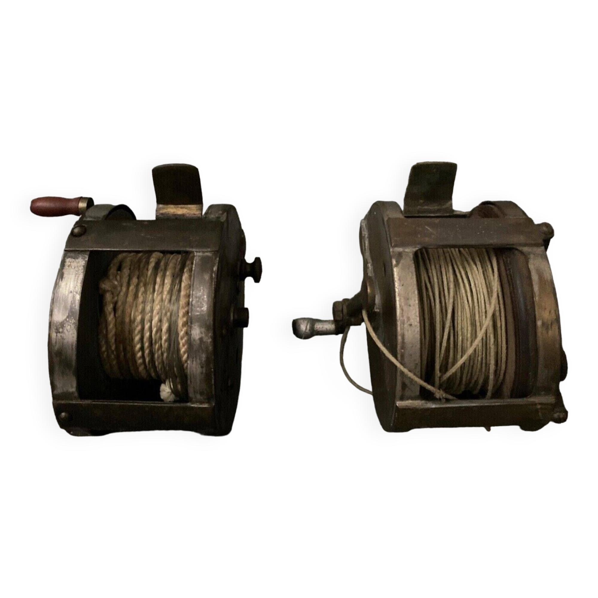 Two reel spools in their original 1900 box