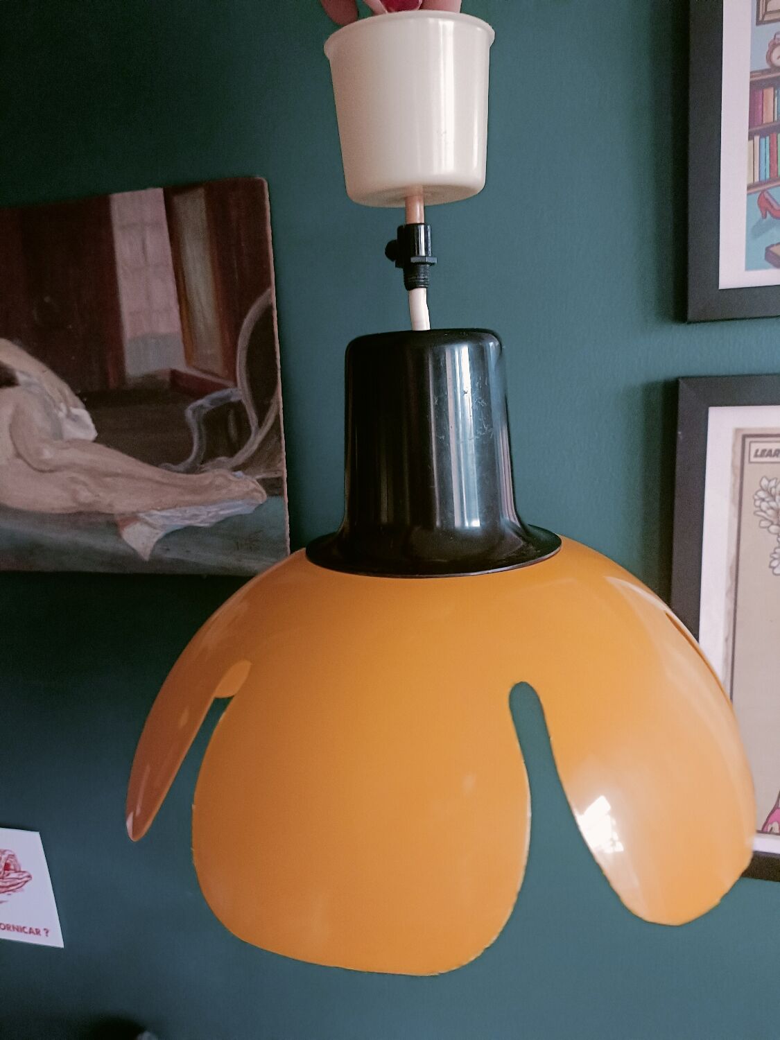 Vintage yellow flower chandelier