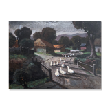 Oil painting on wood panel Basque Country Maurice Vagh Weinmann