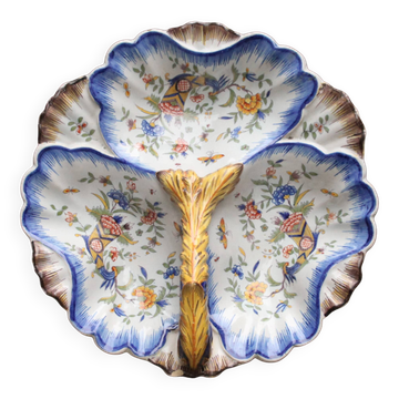 Rouen earthenware hors d'oeuvre dish