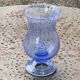 Tealight holder, lavender blue blown glass candle holder from biot glassworks,