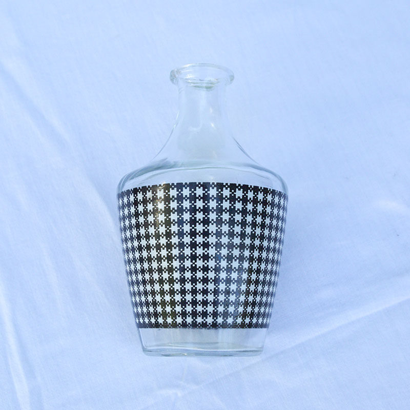 Tartan motif glass carafe