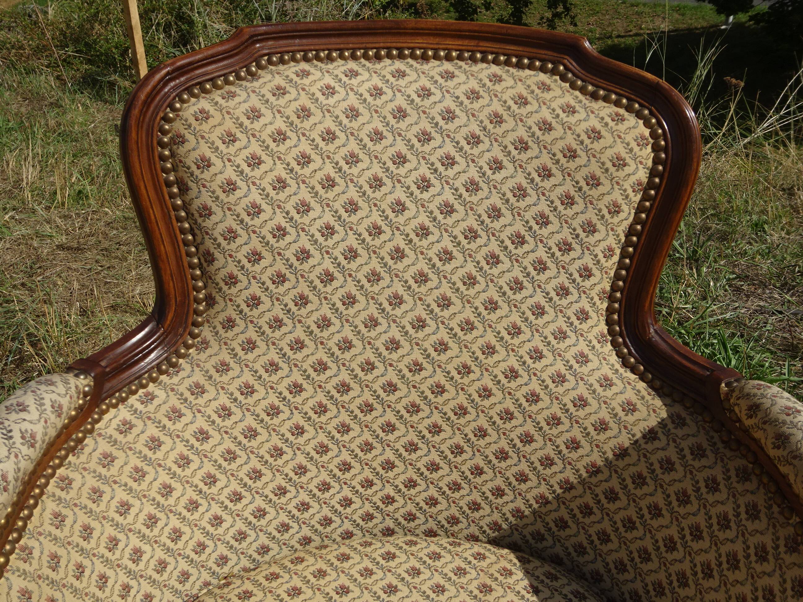 Bergère armchairs, 1950s, set of 2