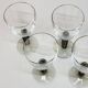 8 Bormioli Rocco Vintage Crystal Water Glasses with Grooved Grey Base
