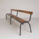 Industrial slatted bench from a French school, 1960s.