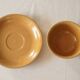 Lot de 2 tasses à thé et soucoupes en grès marron clair