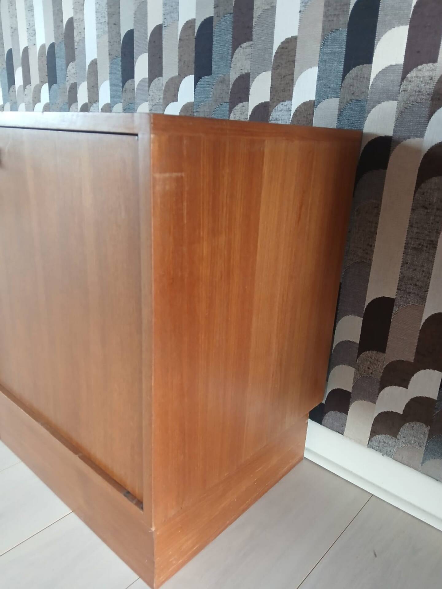 Large modular vintage sideboard in wood – 1960s/70s – 248 cm