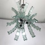 Mid-century Italian cut glass chandelier by Zero Quattro