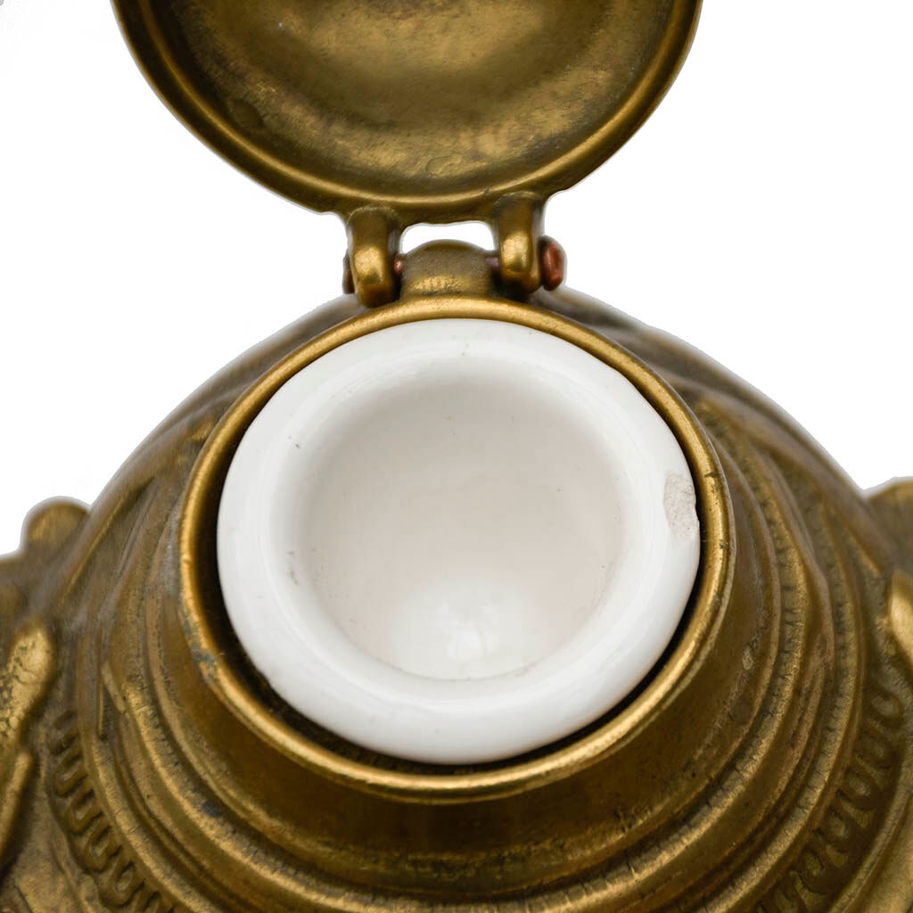 Ink Art Nouveau old vintage gilded bronze