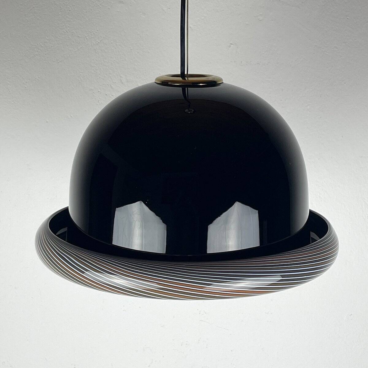 Vintage Italian black Murano pendant light, 1960s.