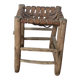 African leather and wood seat