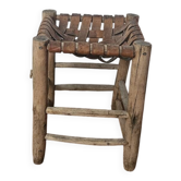African leather and wood seat