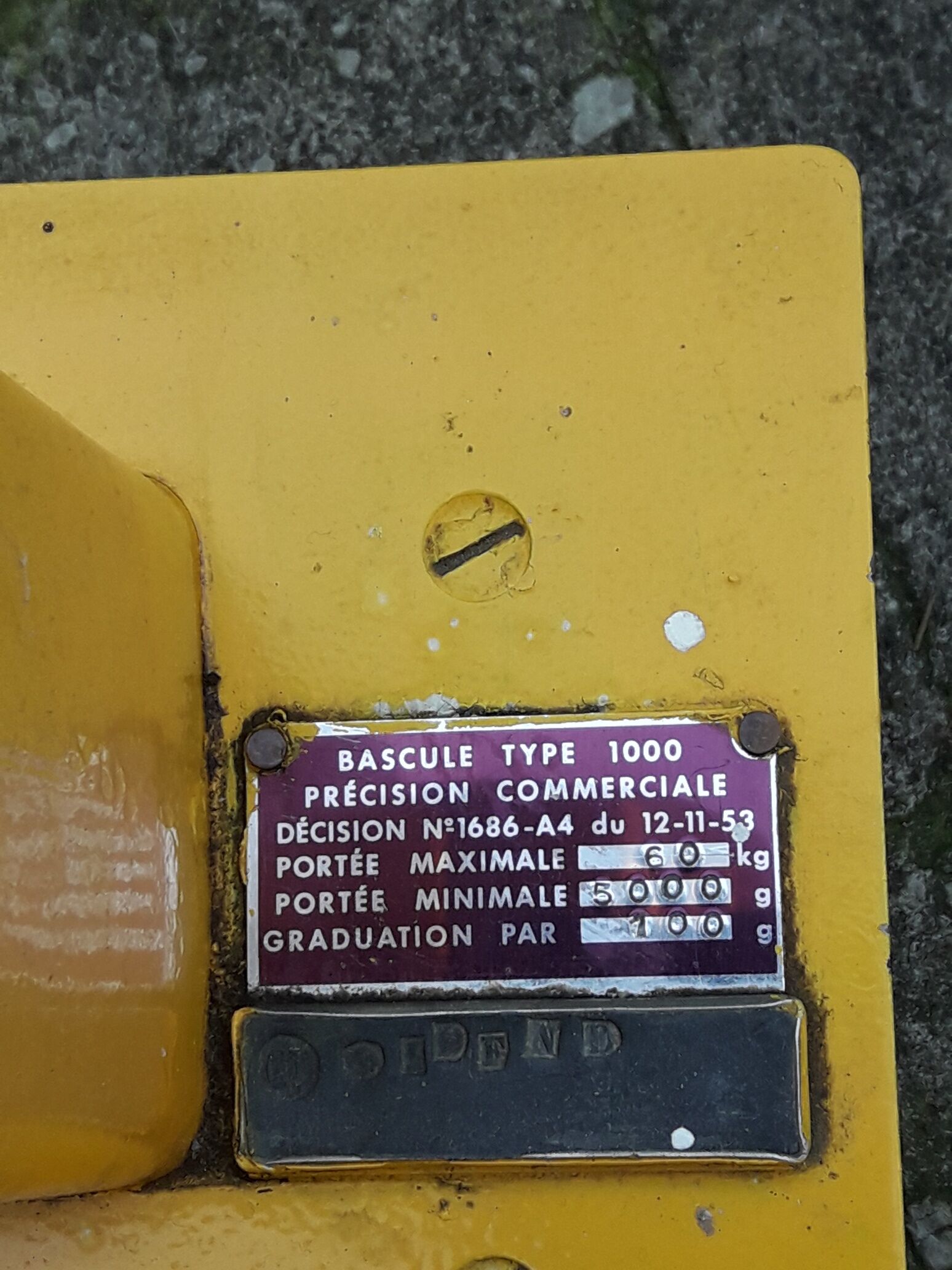 Industrial scale Testut 1950