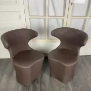 Pair of faux leather armchairs from the 1980s