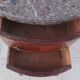 Half-moon commode in Louis XV style with walnut veneer.