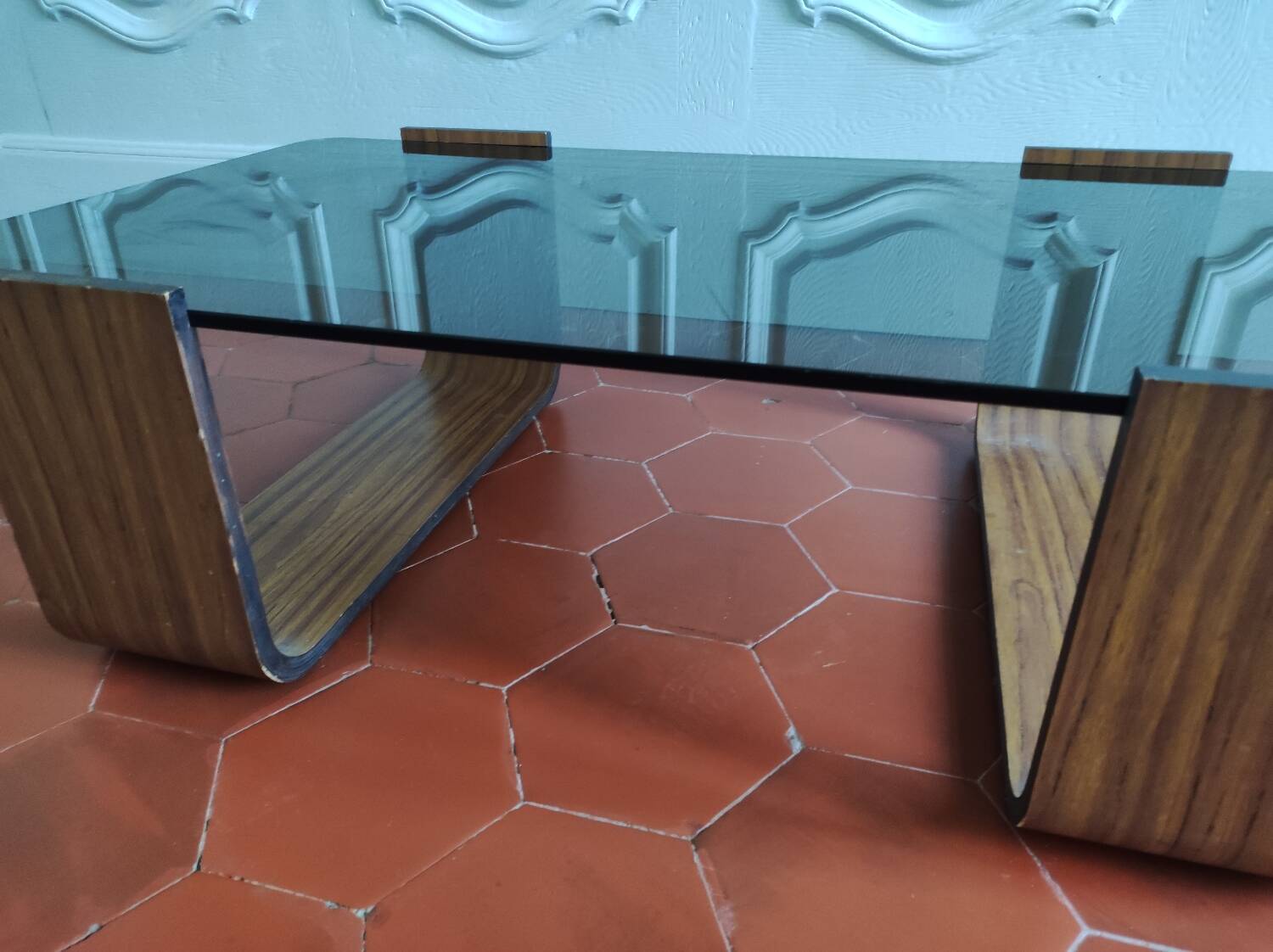 Roche Bobois 70 rosewood coffee table