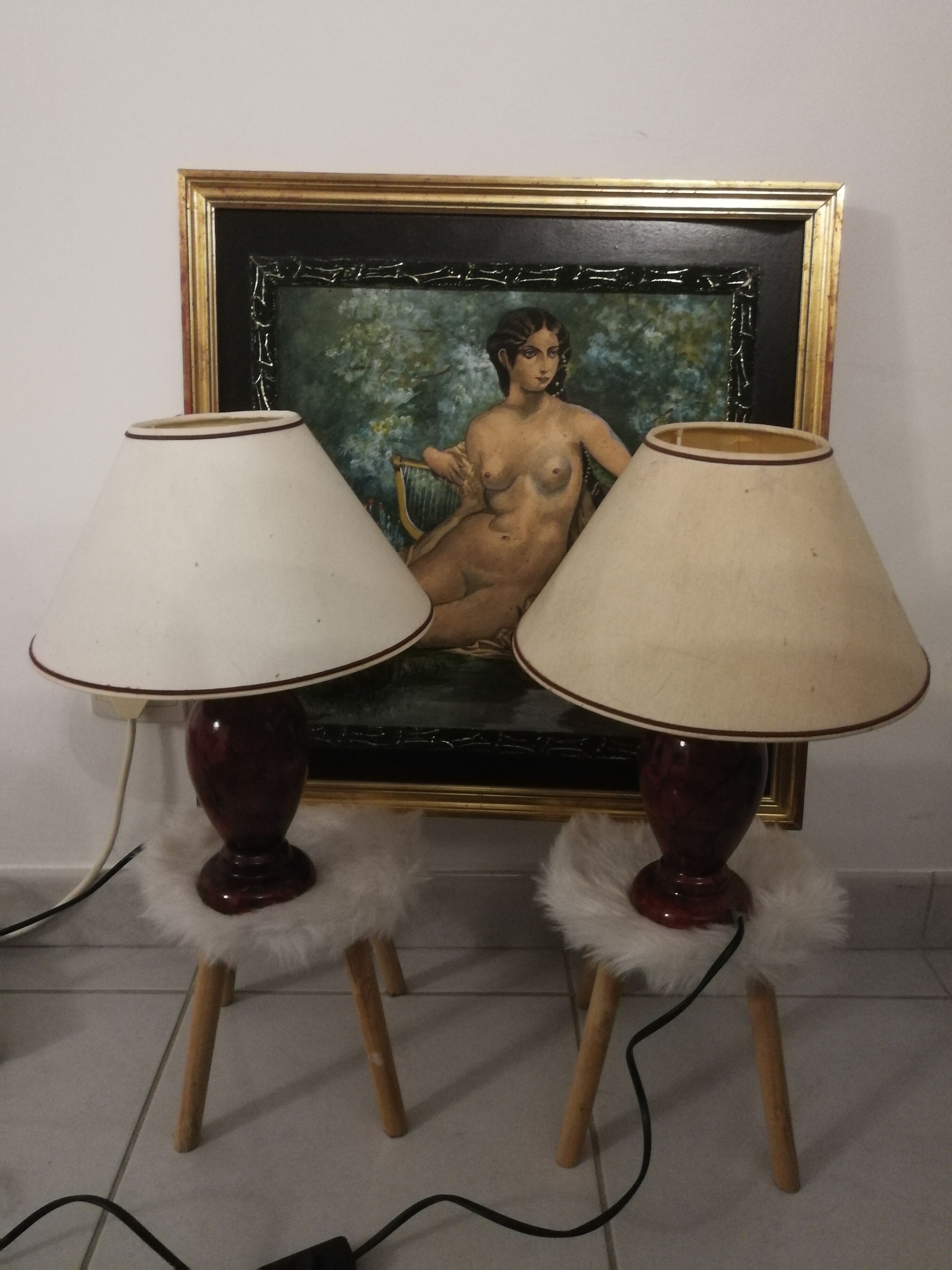 Duo of bedside lamps