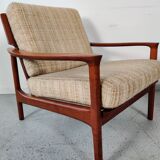 Pair of Scandinavian teak armchairs, Denmark 60s
