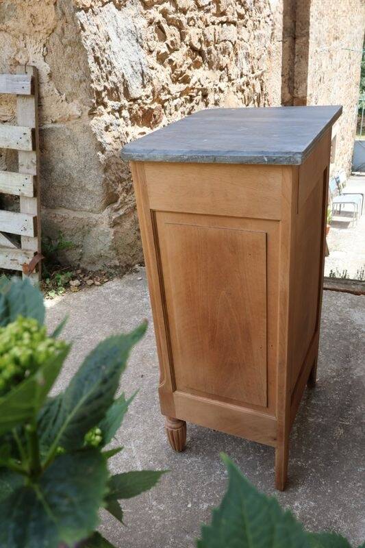 Console / side table / Art Deco bedside table renovated in solid walnut