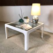 Coffee table with glass top by Peter Ghyczy for Horn Collection, 1960s