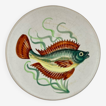 Old Vallauris hand-painted flat plate
