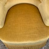 Golden velvet toad armchair