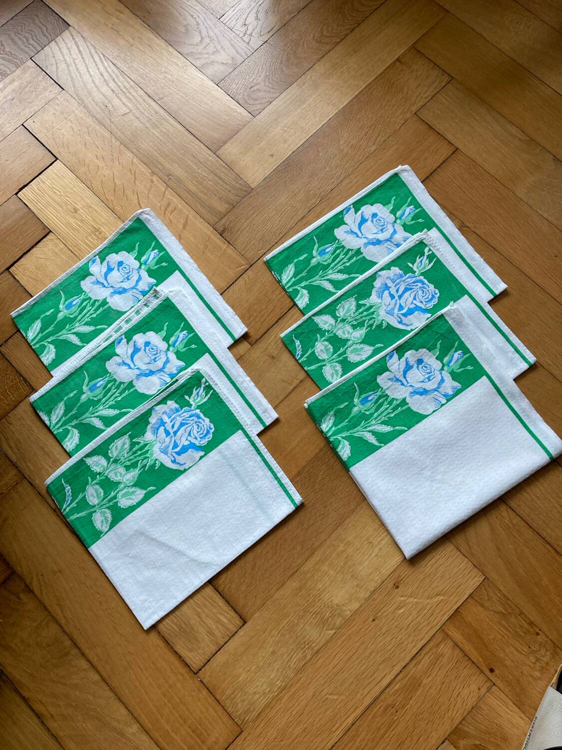 Vintage pink and blue napkins