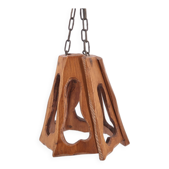 Suspension asymétrique en bois, années 70