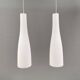 Hanging lamps in handmade/mouth-blown white Murano glass, Italy 1990s