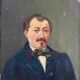 Raw attic: Painting "Portrait of a man with a bow tie" signed Cosson XIX°