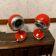 Red Italian Eye Ball Table Lamps 1970’s