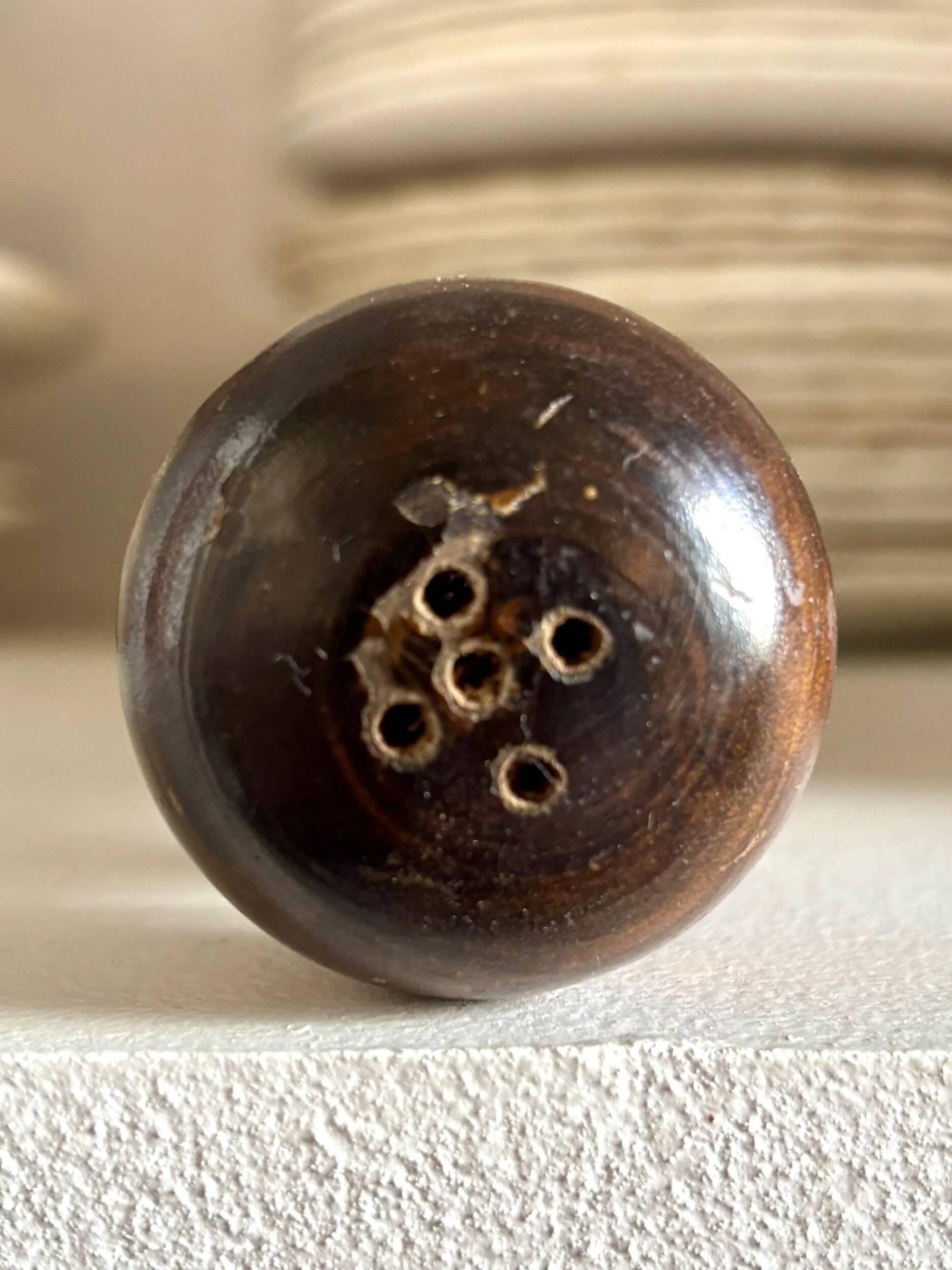 Dark wood salt and pepper shakers no. 2