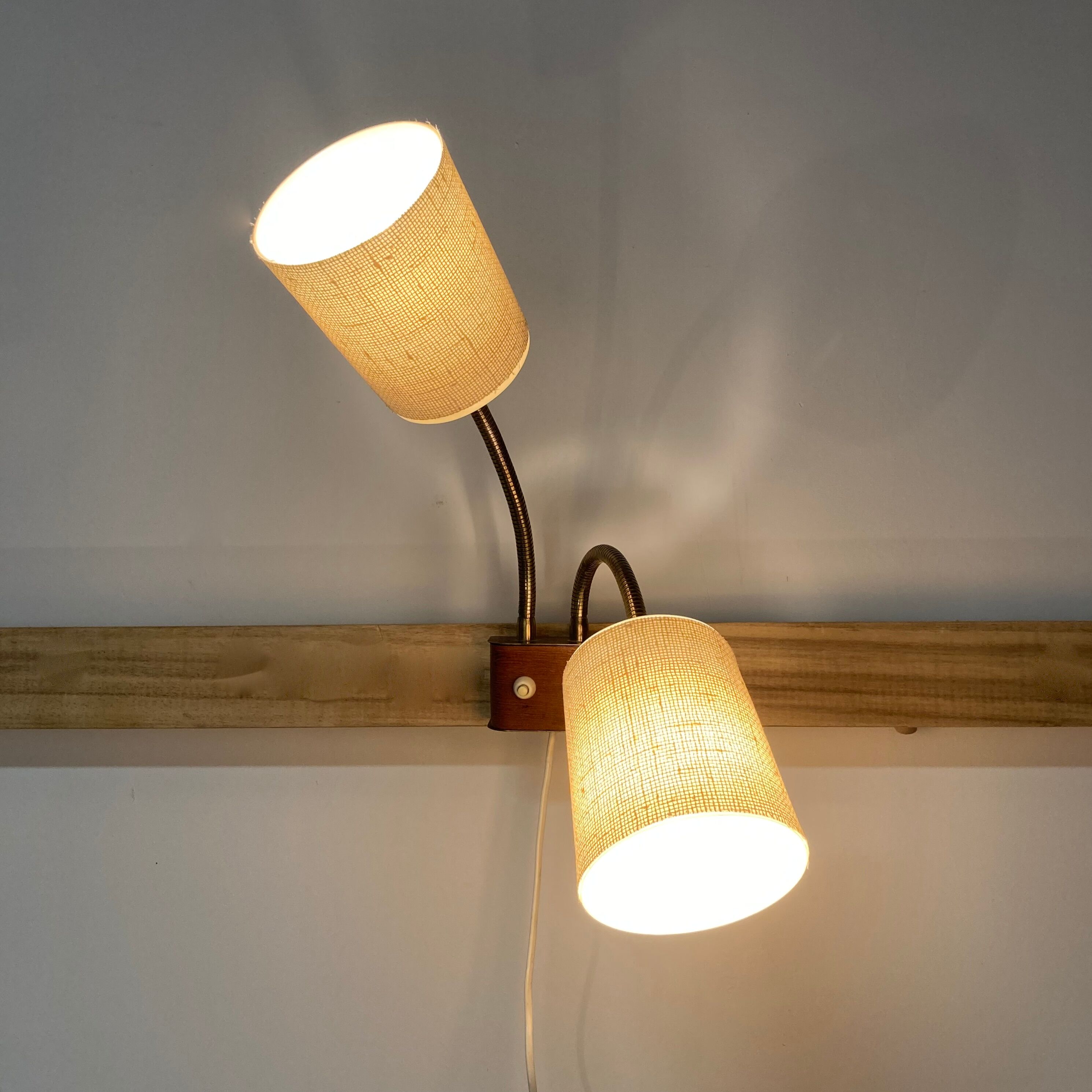 Modular double wall lamp scandinavian 1950