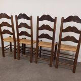 Straw brutalist chairs, set of 4