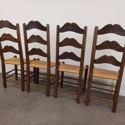 Straw brutalist chairs, set of 4