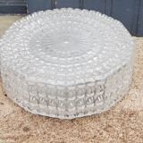 Set of 2 Erco ceiling lights from the 60s in diamond-tipped glass Diameter 35cm