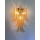 Set of Two Transparent and Gold “Selle” Murano Glass Wall Sconce in Mazzega