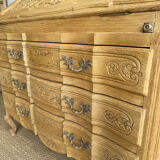 Antique oak secretary – light polished wood – Louis XV style
