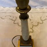 Vintage porcelain column table lamp