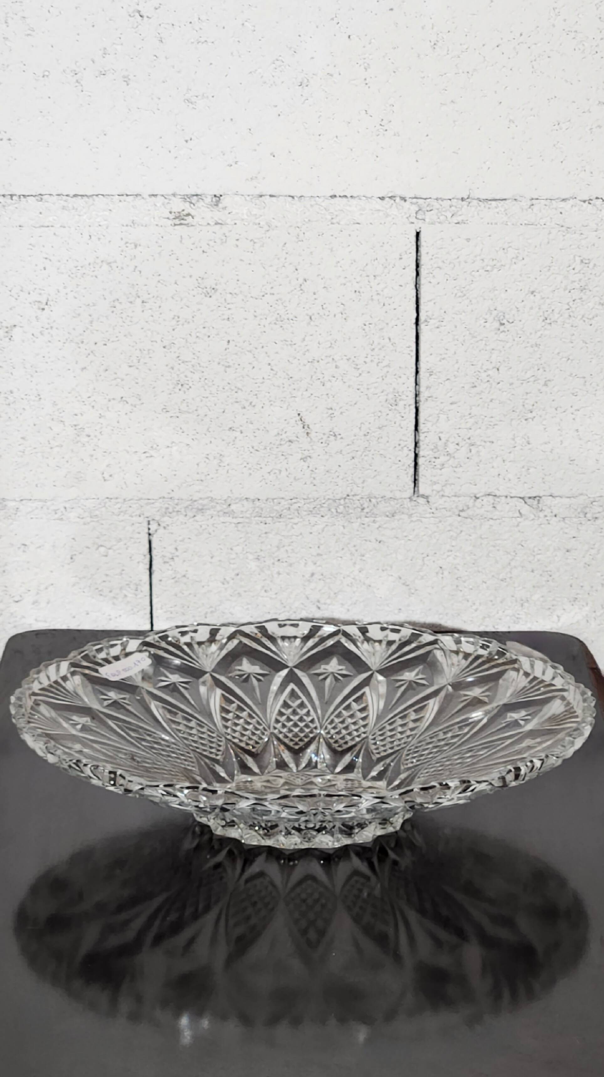 Coupelle en cristal taillé vintage – Ø 33 cm