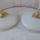 Pair of suspensions in pleated opaline and rounded border 30-40s