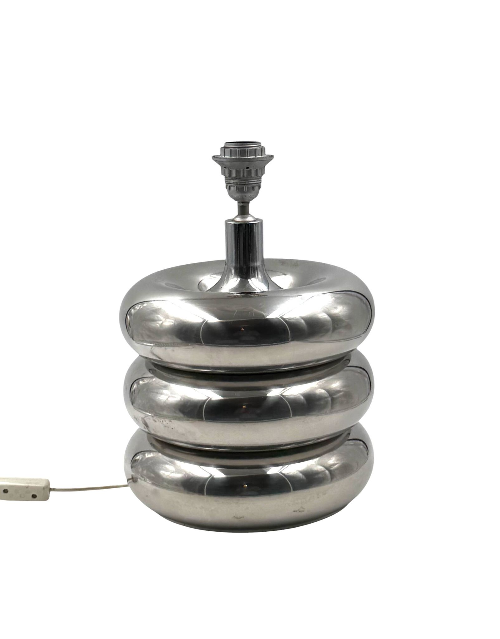 Hollywood regency chromed table lamp base, Luci Milano Italy, 1970s