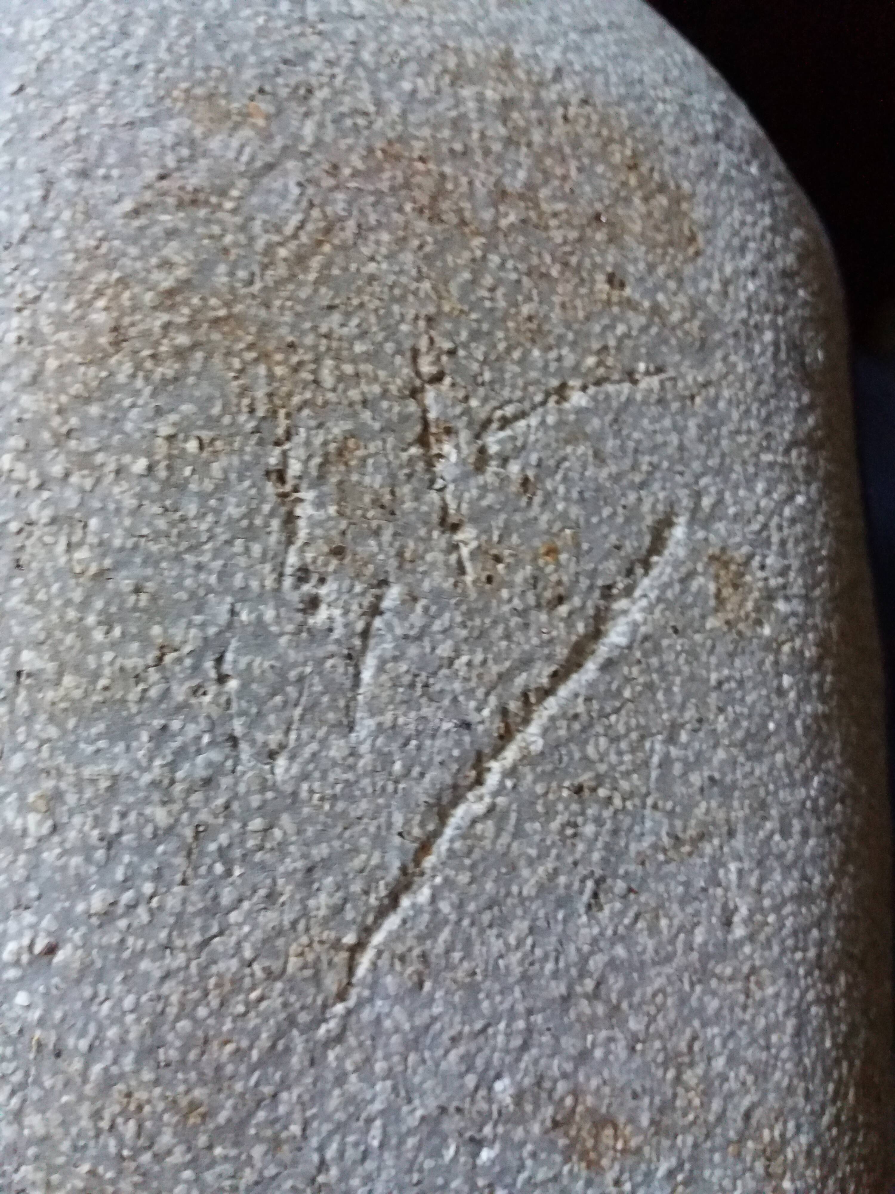 Brutalist ceramic pen holder, signed