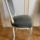 6 Louis XV style medallion chairs lacquered with ivory and blue velvet