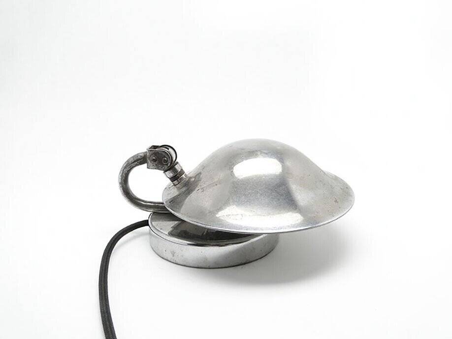 Chrome-plated metal table lamp by J. Hurka for Napako, Czechoslovakia, 1950s
